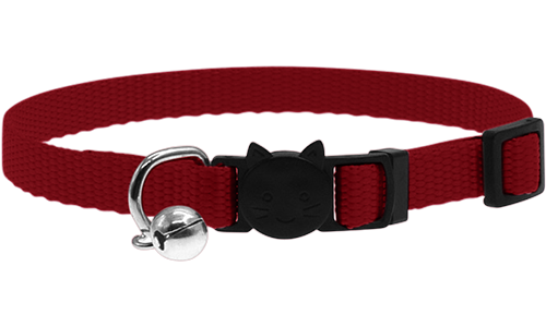 Unverzichtbares Katzenhalsband mit Sicherheitsverschluss Verstellbares Sicherheits-Katzenhalsband in Rot, leicht, mit Sicherheitsverschluss im Katzendesign und kleinem Glöckchen.