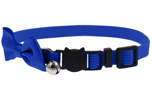 Stylisches Katzenhalsband mit Schleife Blaues Katzenhalsband mit Bogen und Sicherheitsverschluss, verstellbar, leicht, mit Glöckchen für Charme und Sicherheit.