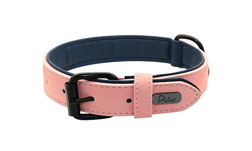 Luxus Hundehalsband Samt Helles rosa Luxus-Samt-Hundehalsband, 35-37 cm Länge und 1,7 cm Breite, mit schwarzem Metallverschluss und D-Ring für Leine.
