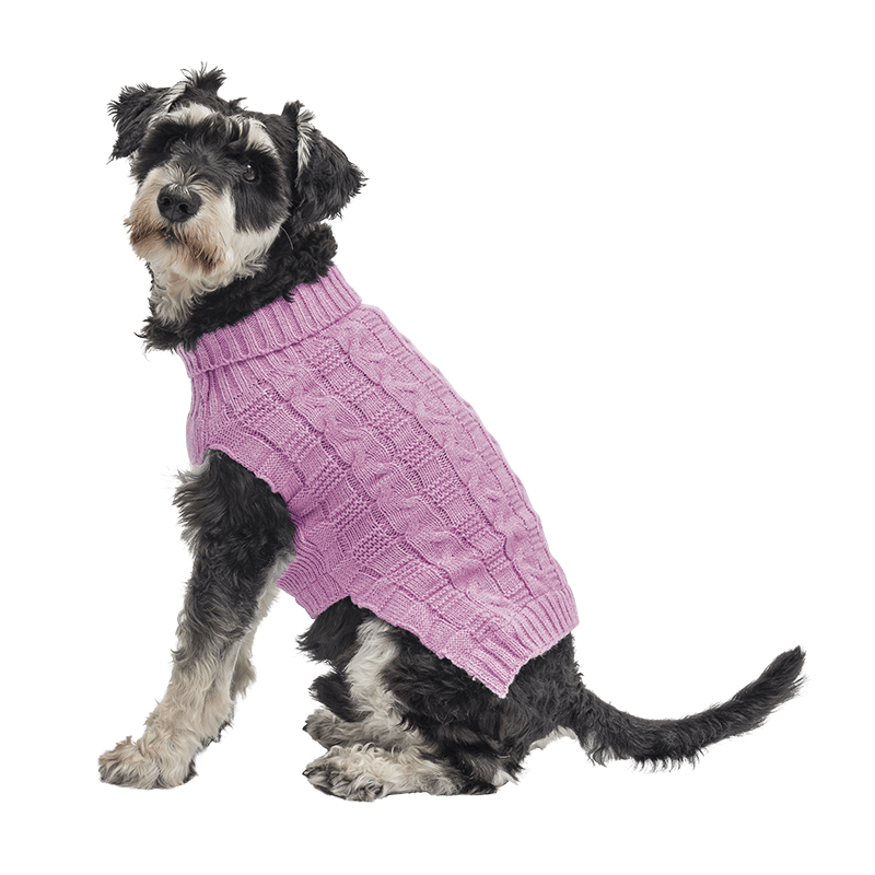 Warmer Baumwollpullover für Hunde Rosa warmer Baumwollpullover für Hunde mit Zopfmuster, extra Schutz, hält Hunde bei kaltem Wetter warm.