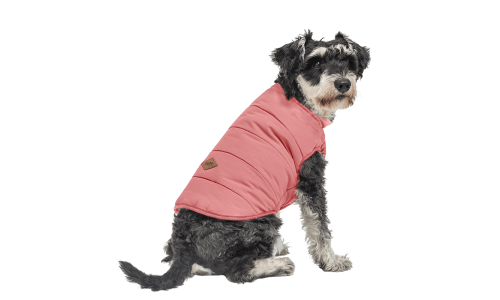 Rosa winddichte Hundewinterweste, bequeme Passform, entwickelt für Wärme und Schutz bei kaltem Wetter.