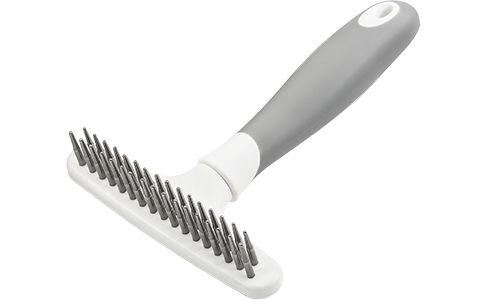 Hundeunterwolle-Rechen Hund-Unterfell-Striegel mit 32 Metallstiften und ergonomischem Griff, entfernt lose Haare und reduziert Haarausfall.