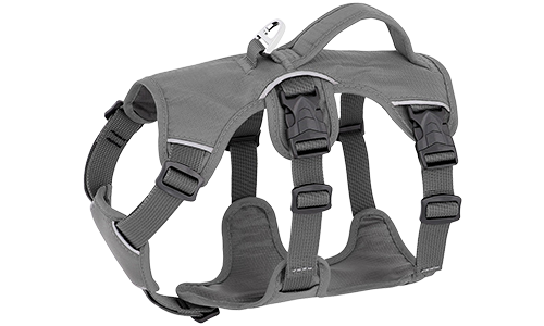 Reflektierendes Wasserdichtes Hundegeschirr Grau wasserdichtes Hundegeschirr mit verstellbaren Riemen, geeignet für verschiedene Hundetypen, mit robustem silbernen Ring.