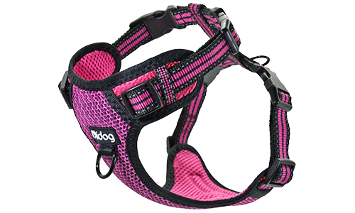 Stilvolles, Atmungsaktives Hundegeschirr aus Nylon Stylisches pinkes atmungsaktives Nylon-Hundegeschirr, verstellbar, perfekte Passform mit Schnellverschlüssen.