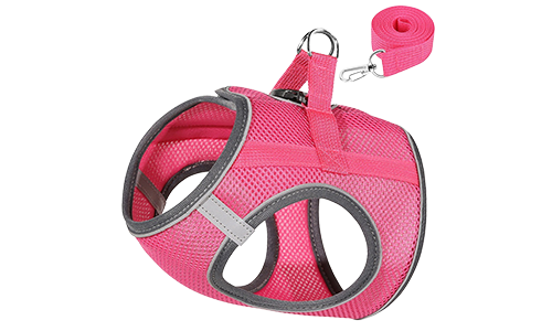 Reflektierende Katzengeschirrweste Rosa reflektierende Katzen-Geschirrweste mit passender Leine, verstellbar und leicht, 140cm Leine, für Sichtbarkeit.