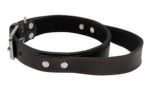 Taktisches Hundehalsband aus Echtem Leder mit Schnellspanngriff Schwarzes Hundehalsband aus echtem Leder mit Schnellzuggriff, langlebig und stark, mit verstellbarer Metallschnalle.