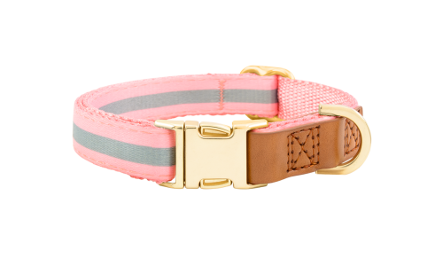 Rosa Hundehalsband mit verstellbarem goldenen Metallverschluss, 27-40 cm Länge und 1,5 cm breit, mit D-Ring.