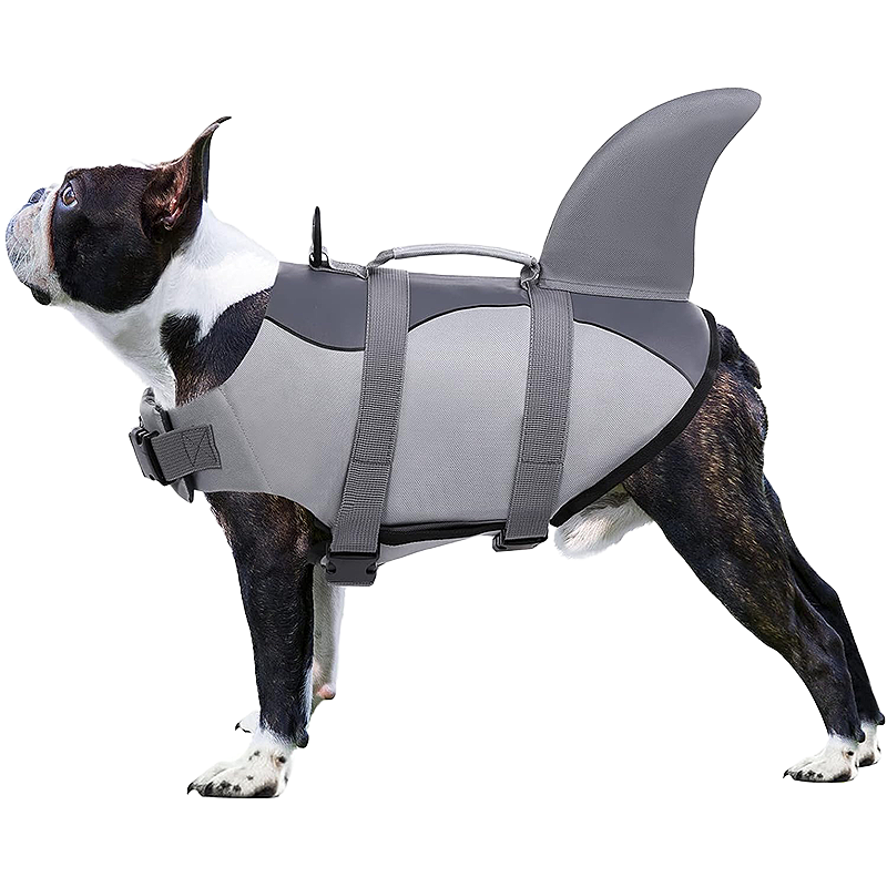 Stylische Hundeschwimmweste - Hai Hai-themed Hundeschwimmweste mit sicheren Riemen, für Sicherheit und Auftrieb. Geeignet für verschiedene Hundetypen.