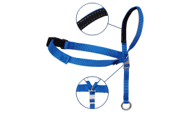No Pull Hundehalsband mit gepolsterter Nasenschlaufe Blaues No-Pull Hundekopfgeschirr, verstellbarer Riemen, gepolsterte Nasenschlaufe, Größe M.