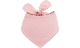 Pinkfarbene Baumwoll-Hundebandana mit Knotenbindung, leicht zu waschen, geeignet für Hunde und Katzen, komfortabel.