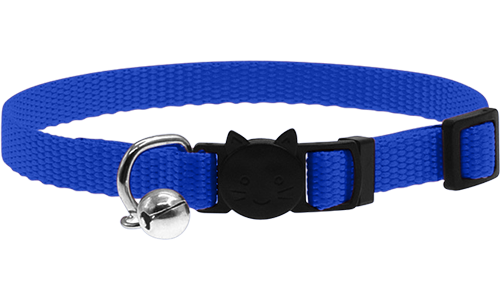 Unverzichtbares Katzenhalsband mit Sicherheitsverschluss Verstellbares Sicherheits-Katzenhalsband in Blau, leicht, mit Sicherheitsverschluss im Katzendesign und kleinem Glöckchen.