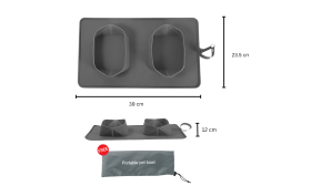 Zusammenklappbarer Hunde-Reisenapf - 1200ml Doppelfuttermatte zum Falten