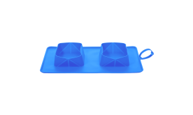 Zusammenklappbarer Hunde-Reisenapf - 1200ml Doppelfuttermatte zum Falten