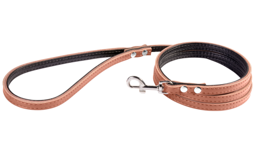 Braune Leder-Hundeleine, 1,5 Meter, Größe S, stabile Nähte, Verschluss, gepolsterte Innenseite aus echtem Leder.