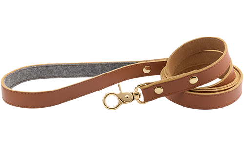 Hundeleine aus Hochwertigem echtem Leder Hochwertige braune Echtleder-Hundeleine, 120 cm lang, goldener Metallverschluss und Nieten für Luxus.