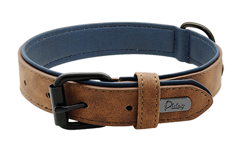 Luxus Hundehalsband Samt Braunes Luxus-Samt-Hundehalsband, 49-52 cm Länge und 2,7 cm Breite, mit schwarzem Metallverschluss und D-Ring.