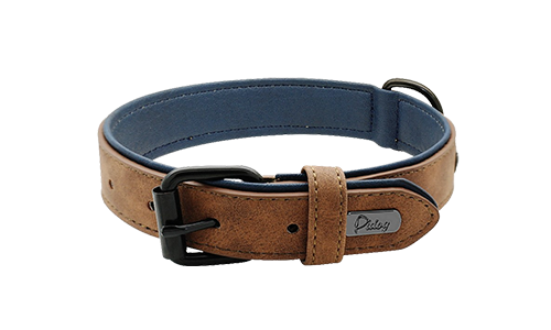 Braunes Luxus-Samt-Hundehalsband, 35-37 cm Länge und 1,7 cm Breite, mit schwarzem Metallverschluss und D-Ring.