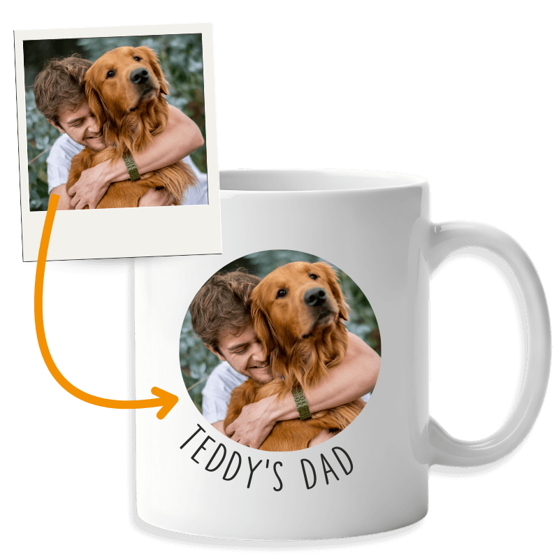 Personalisierte Hund Tasse mit rundem Foto – individuelles Geschenk für Hundebesitzer